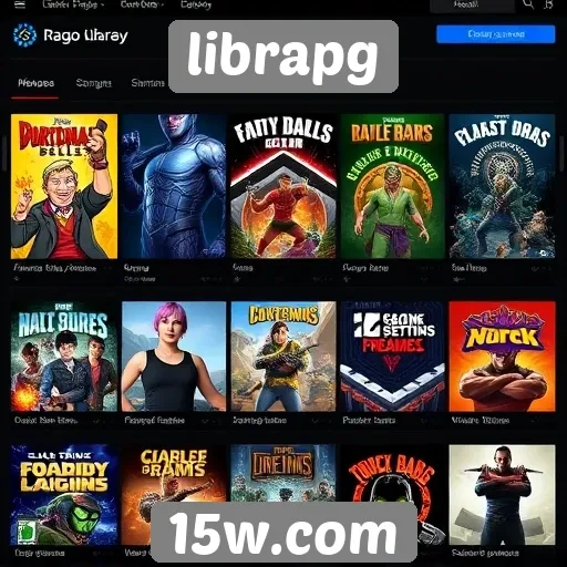 Exploração da biblioteca de jogos disponíveis no librapg
